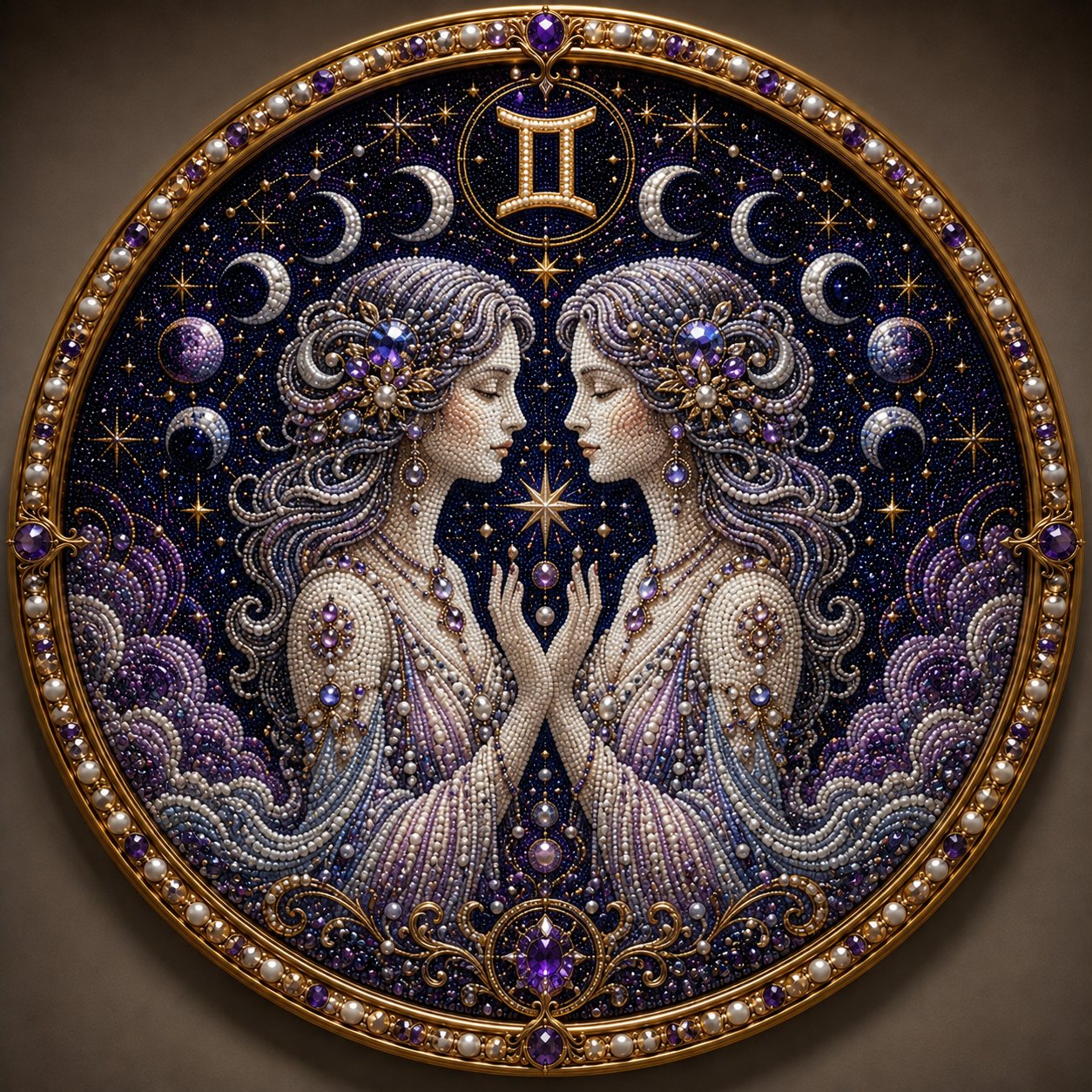 🌙 ¡Magia en tu pared! Arte de perlas zodiacal 3D de lujo para un hogar acogedor 🔮