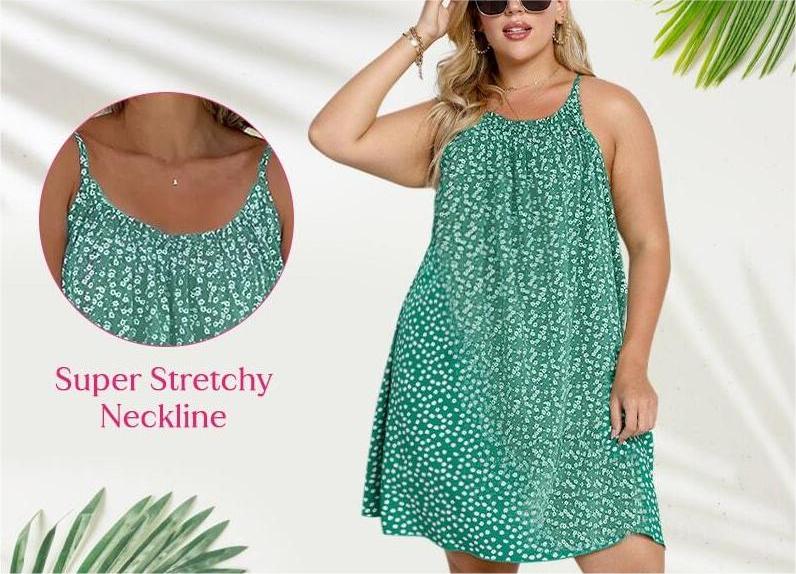 ⌛Denne ukens spesialtilbud🔥 2025 Ny camisolekjole med trykk