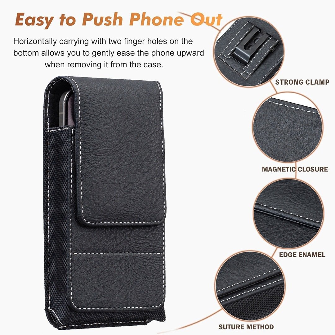 ⚡Gran Descuento | Funda Móvil para Cinturón 📱 Funda de Piel con Múltiples Bolsillos y Portatarjetas