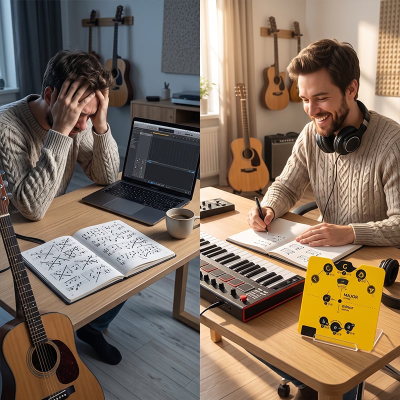 Atajo de teoría musical para músicos 🎵 — Rueda visual del círculo de quintas: simplifica tonalidades, acordes y composición ✨