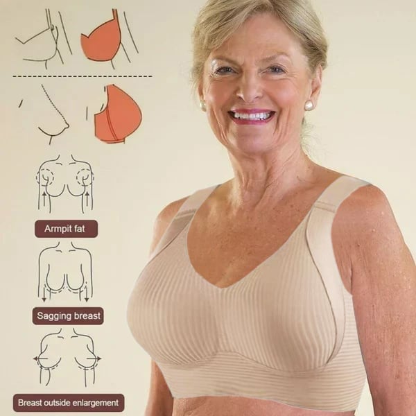 🎁Sujetador push-up acanalado con aros ajustables para muje