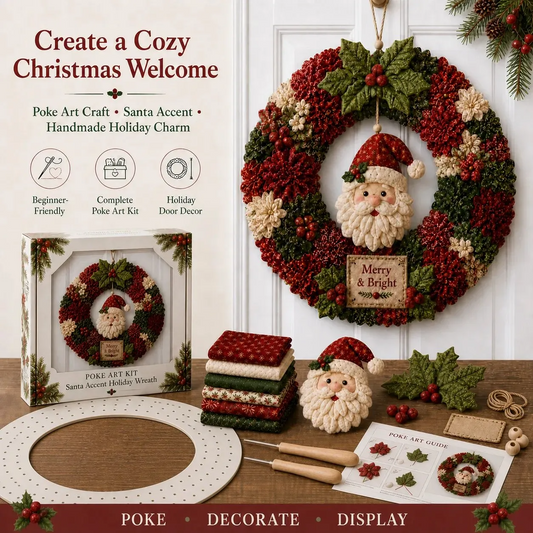 🎄 Paquete de corona navideña DIY con arte de tablero de corcho – Decoración de puerta navideña hecha a mano