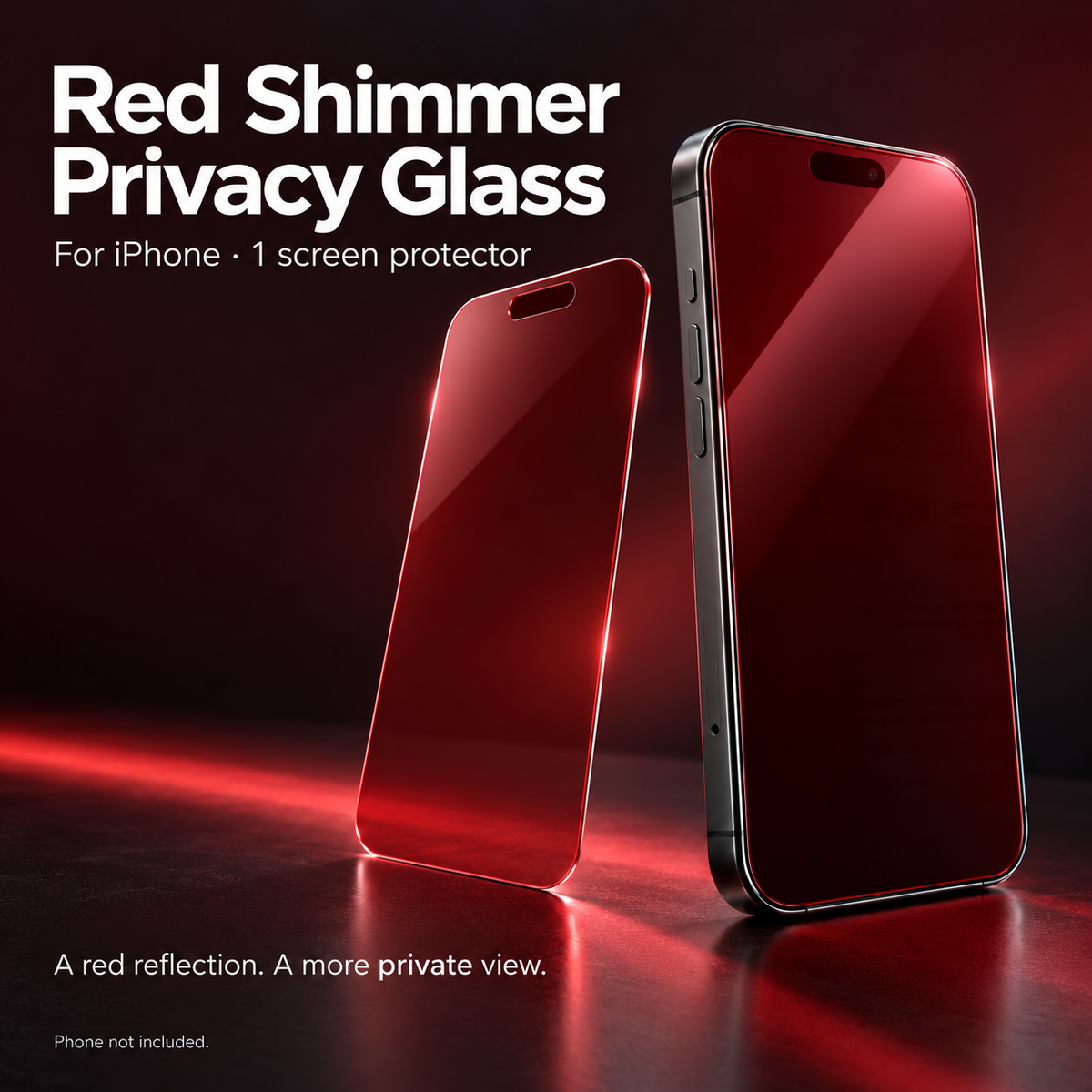 3 unidades🛡️ Protector de pantalla de privacidad con brillo rojo (cristal templado) para iPhone ✨
