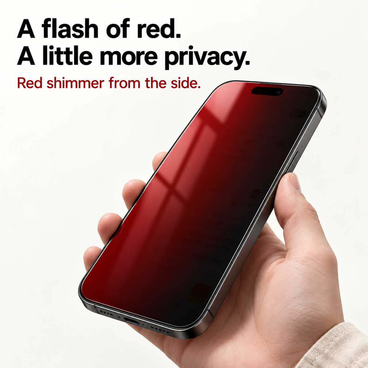 3 unidades🛡️ Protector de pantalla de privacidad con brillo rojo (cristal templado) para iPhone ✨