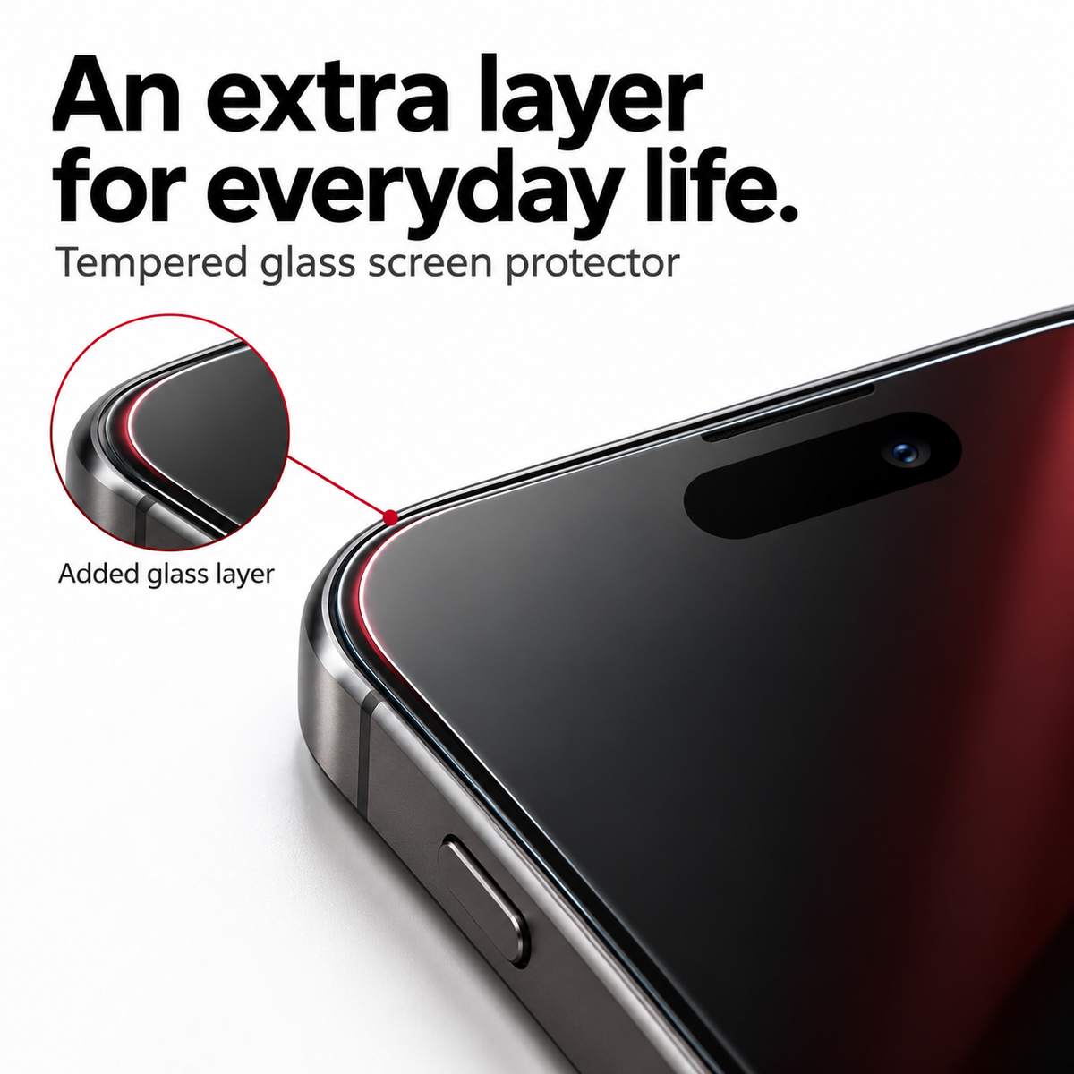 3 unidades🛡️ Protector de pantalla de privacidad con brillo rojo (cristal templado) para iPhone ✨