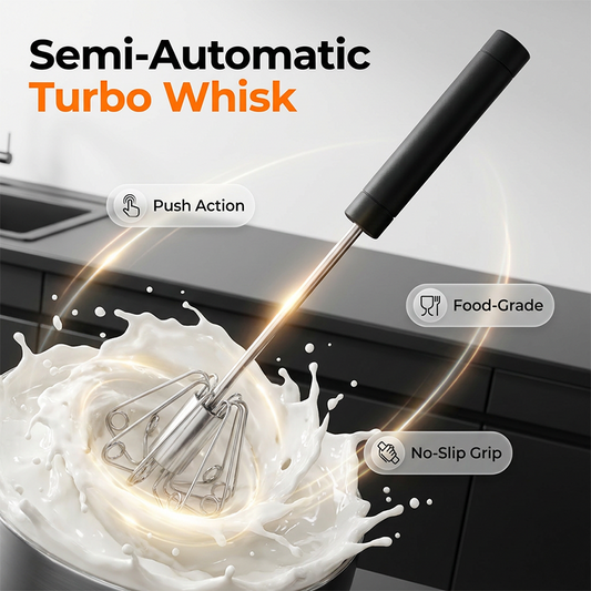 ⚡ Batidor semiautomático a presión — Batidor de huevos manual fácil de usar 🧁
