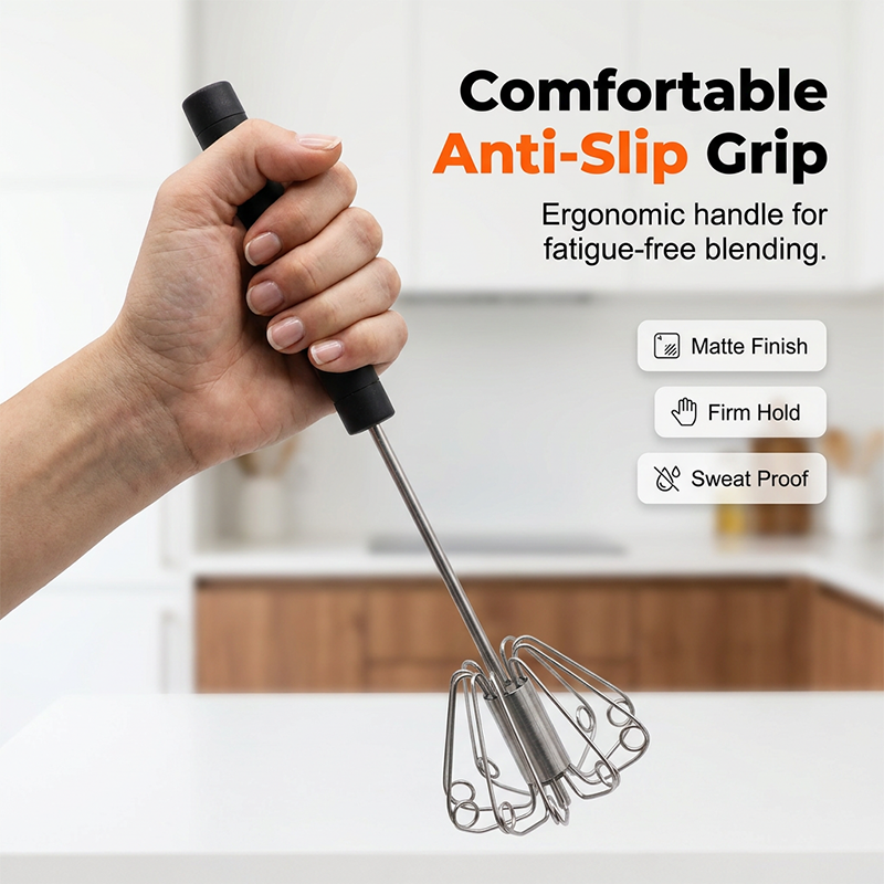 ⚡ Batidor semiautomático a presión — Batidor de huevos manual fácil de usar 🧁