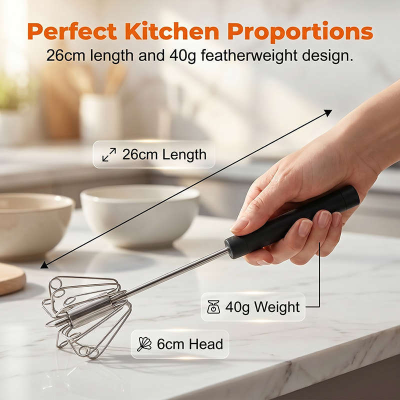⚡ Batidor semiautomático a presión — Batidor de huevos manual fácil de usar 🧁