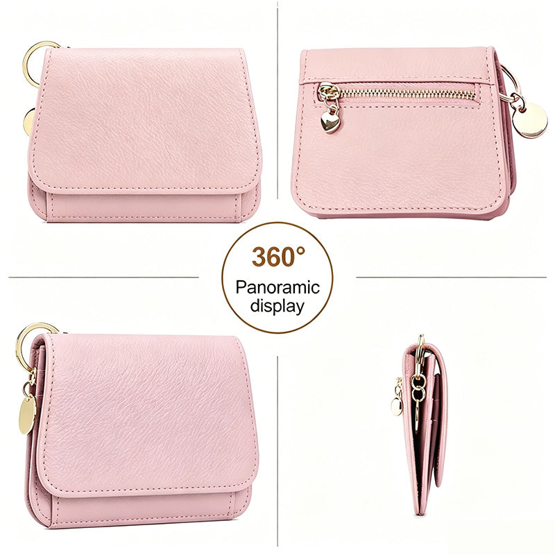💖¡COMPRA 1 Y LLEVA 1 GRATIS!!💕Cartera corta RFID para mujer – Elegante tarjetero con llavero y monedero