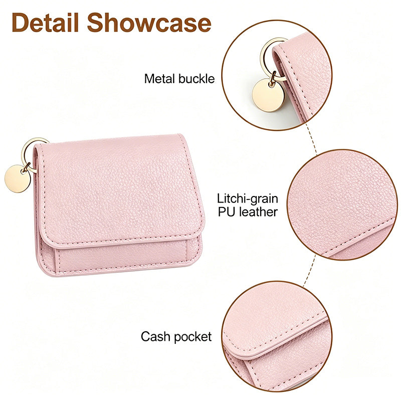 💖¡COMPRA 1 Y LLEVA 1 GRATIS!!💕Cartera corta RFID para mujer – Elegante tarjetero con llavero y monedero