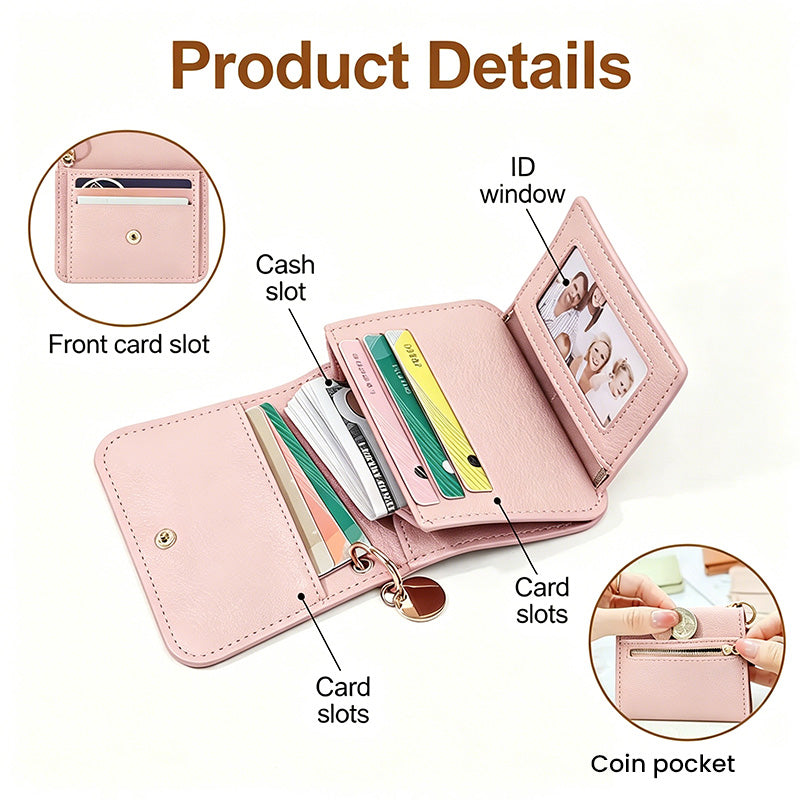 💖¡COMPRA 1 Y LLEVA 1 GRATIS!!💕Cartera corta RFID para mujer – Elegante tarjetero con llavero y monedero