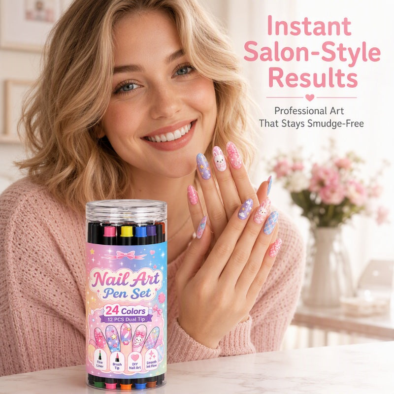 💅 Double-sided nail art pens 24 colors for DIY manicure