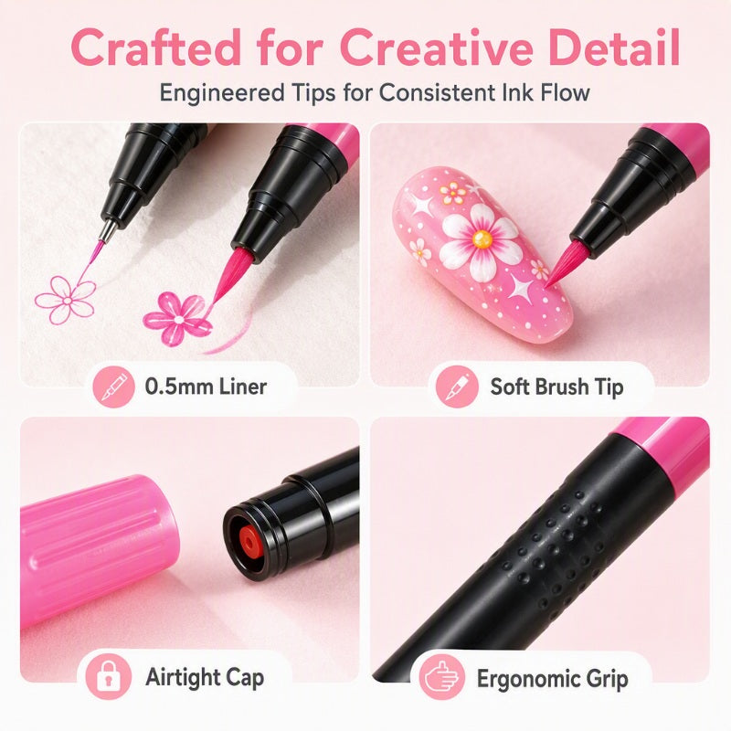 💅 Double-sided nail art pens 24 colors for DIY manicure