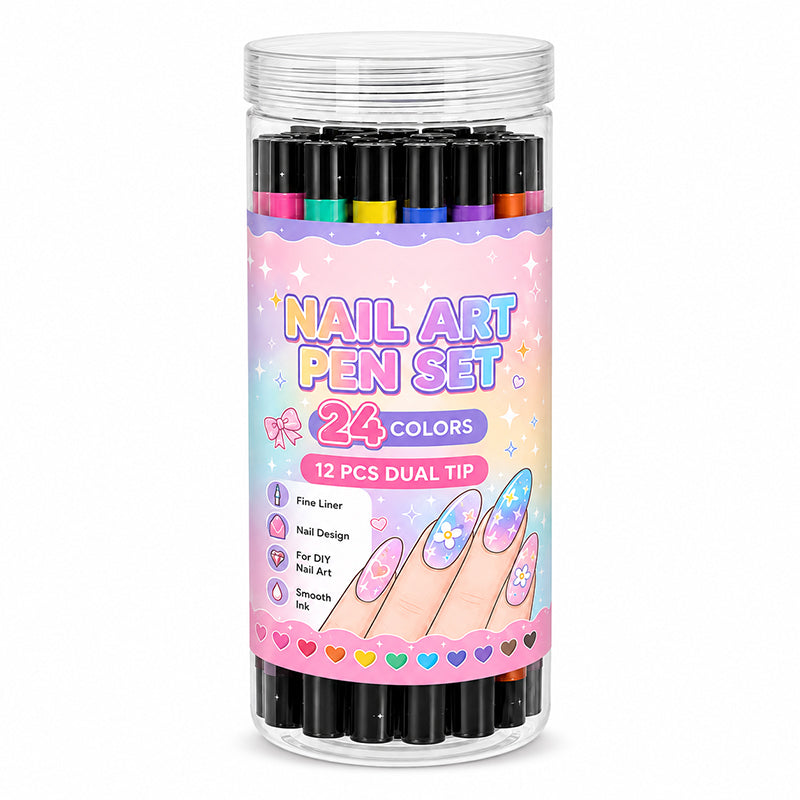 💅 Double-sided nail art pens 24 colors for DIY manicure